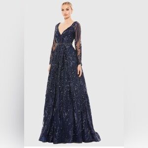 Mac Duggal Midnight Blue Sequin Wedding Gown
